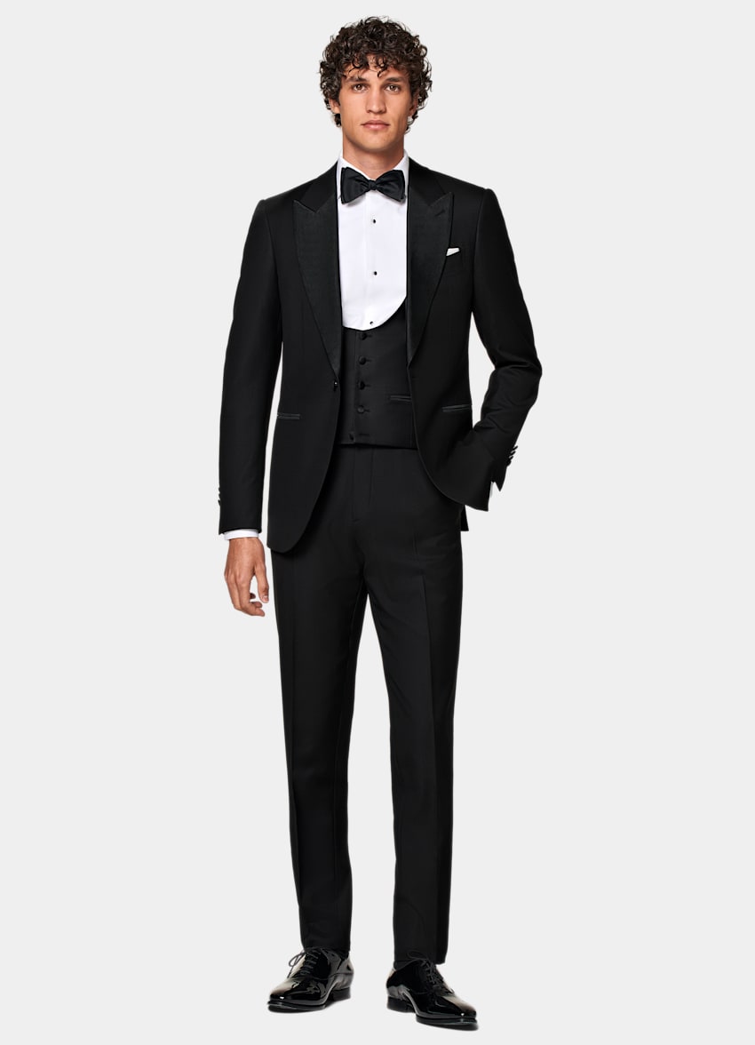 Black Three-Piece Lazio Tuxedo in Pure Wool S110's | SUITSUPPLY US