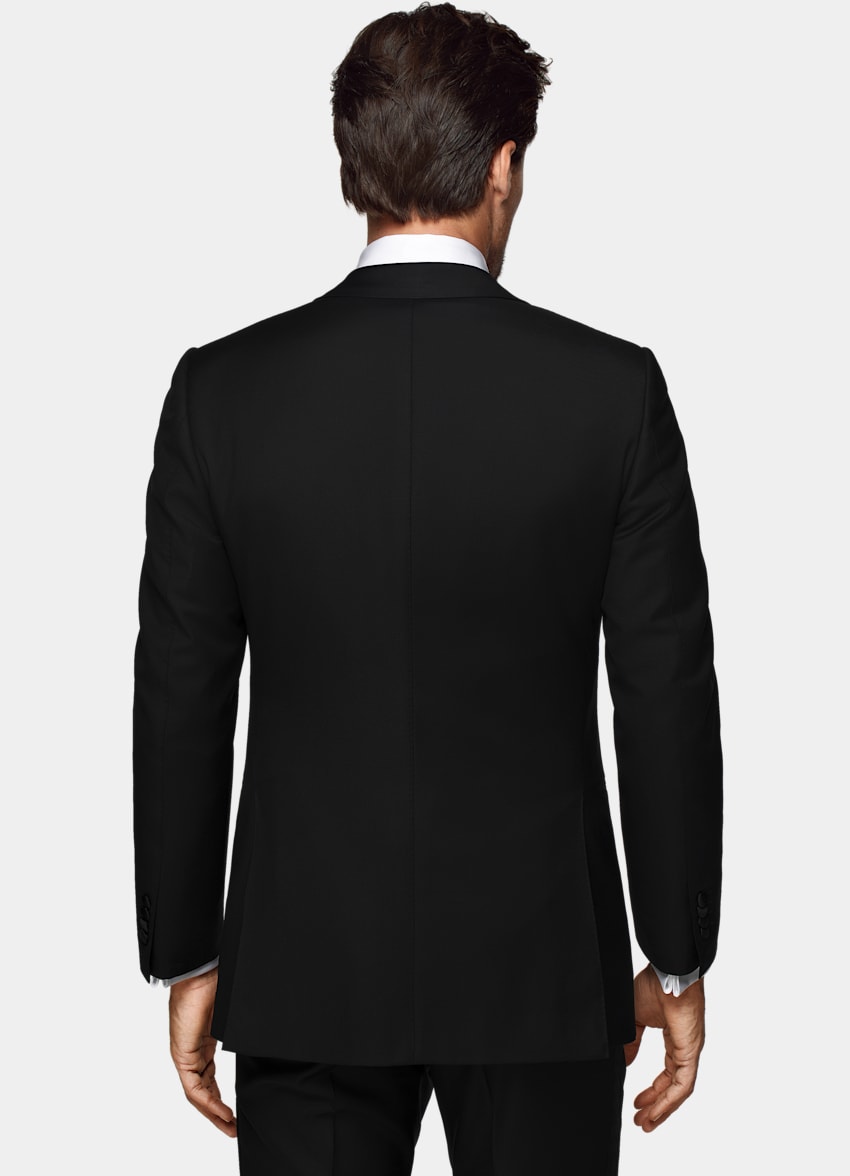 SUITSUPPLY Pure S110er Schurwolle von Vitale Barberis Canonico, Italien Lazio Smoking Dreiteiler schwarz