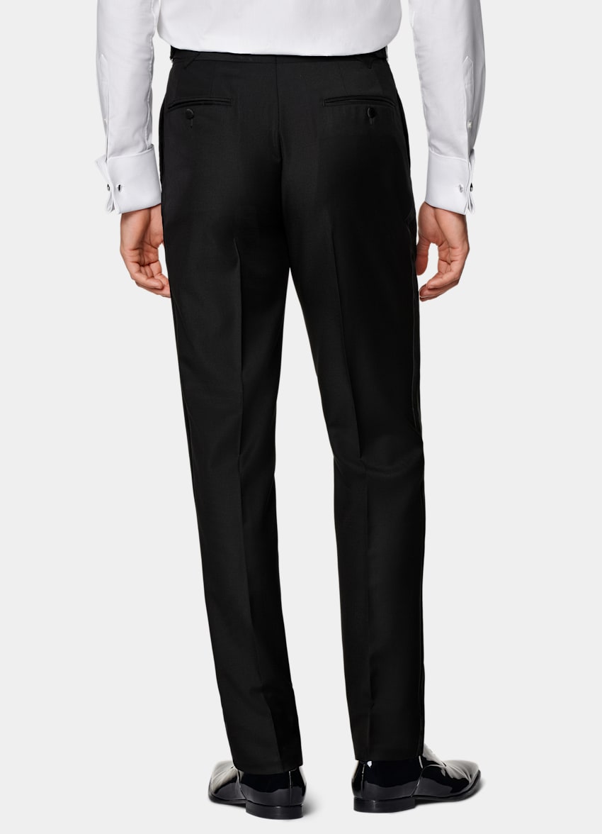 SUITSUPPLY Pure S110's Wool by Vitale Barberis Canonico, Italy Black Tailored Fit Havana Tuxedo