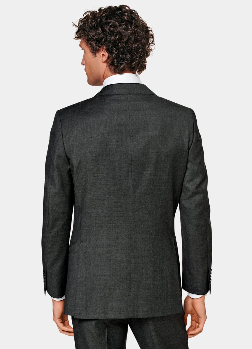 SUITSUPPLY Pure S110's Wool by Vitale Barberis Canonico, Italy Dark Grey Lazio Suit