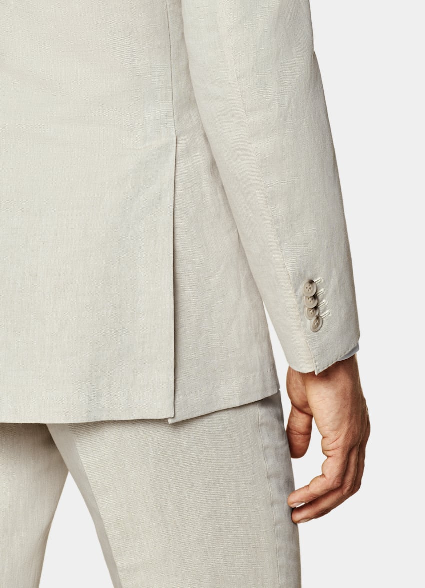 SUITSUPPLY Linen Cotton by Di Sondrio, Italy Sand Havana Suit