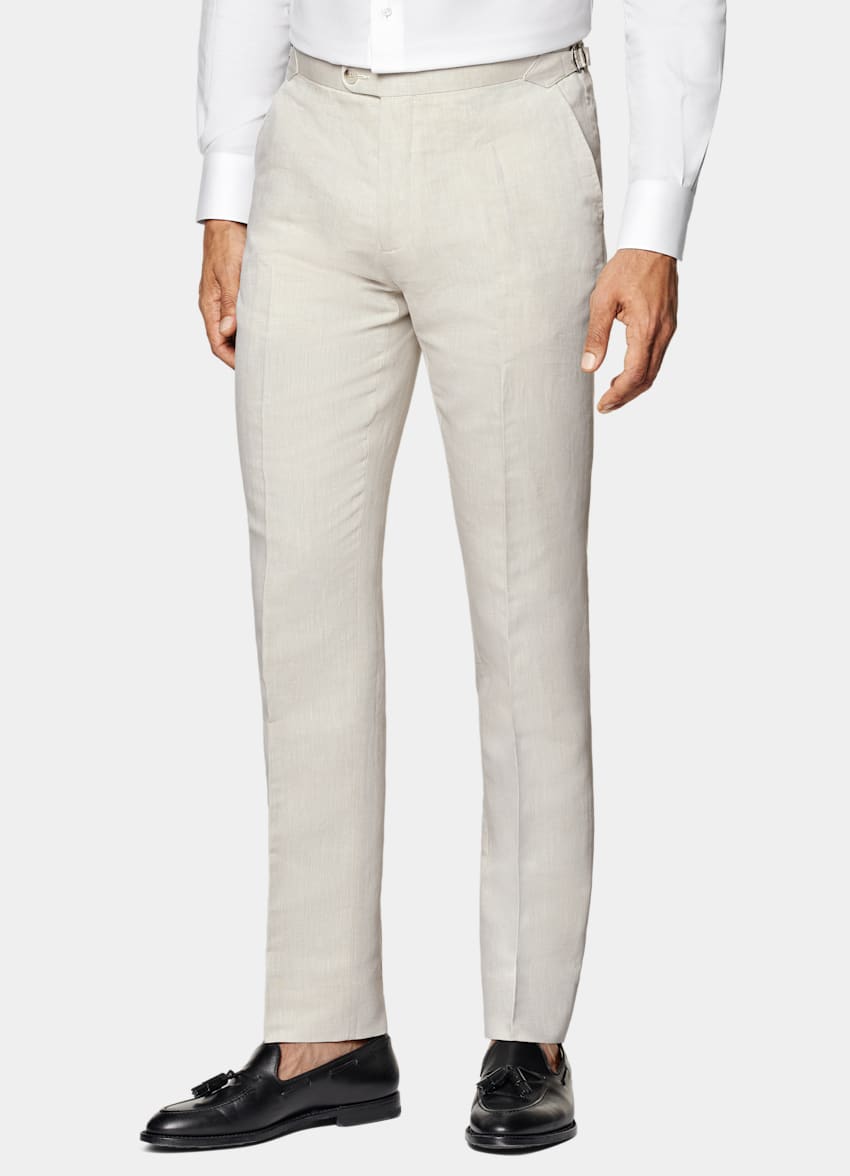 SUITSUPPLY Linen Cotton by Di Sondrio, Italy Sand Havana Suit