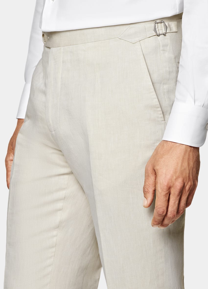 SUITSUPPLY Linen Cotton by Di Sondrio, Italy Sand Havana Suit