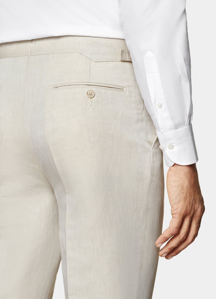 SUITSUPPLY Linen Cotton by Di Sondrio, Italy Sand Havana Suit