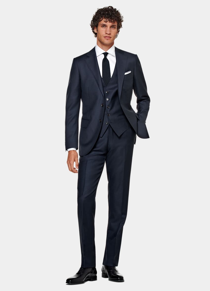 Scott Blue 3-Piece Tweed Suit - HIRE5 Menswear