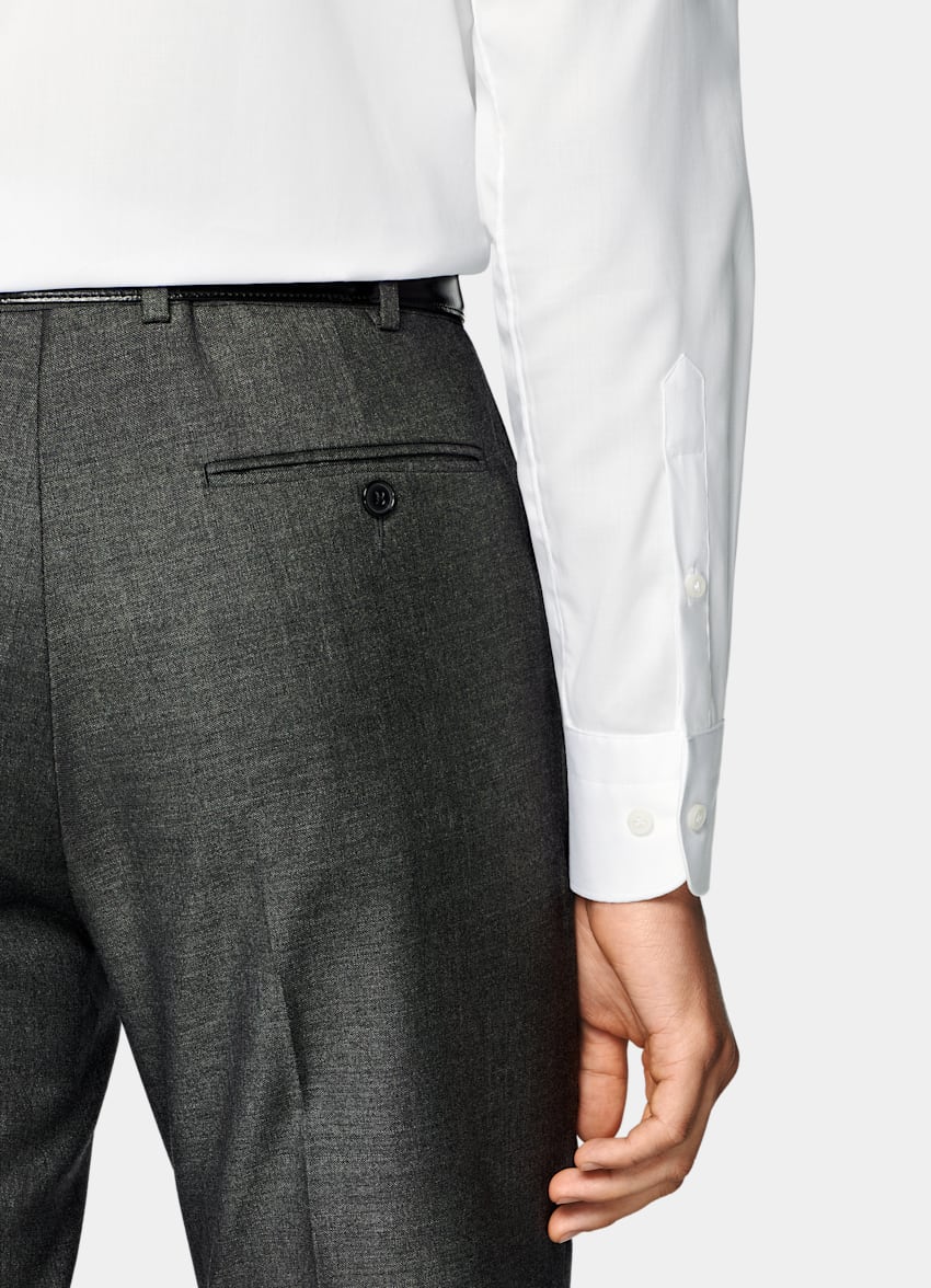 SUITSUPPLY All Season Pure S110's Wool by Vitale Barberis Canonico, Italy Dark Grey Tailored Fit Havana Suit