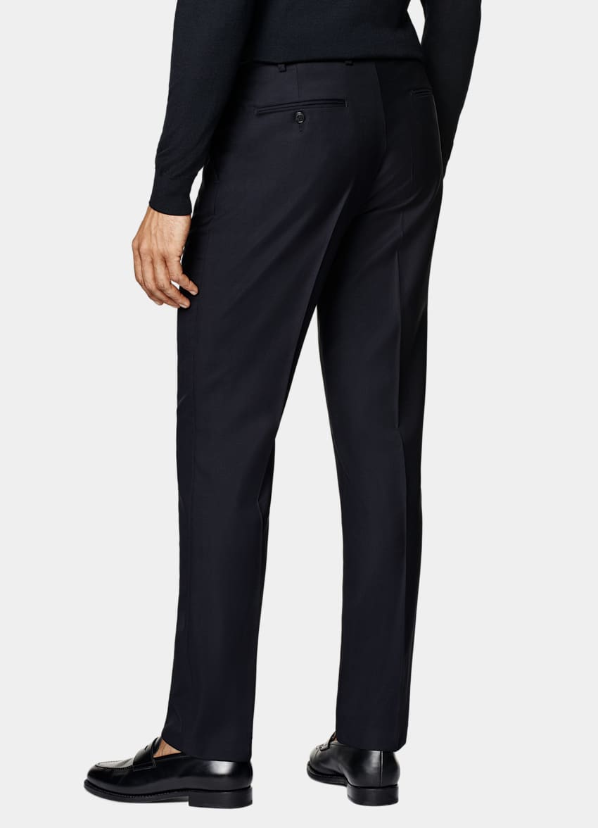 SUITSUPPLY All Season Pure S110's Wool by Vitale Barberis Canonico, Italy Navy Three-Piece Tailored Fit Havana Suit