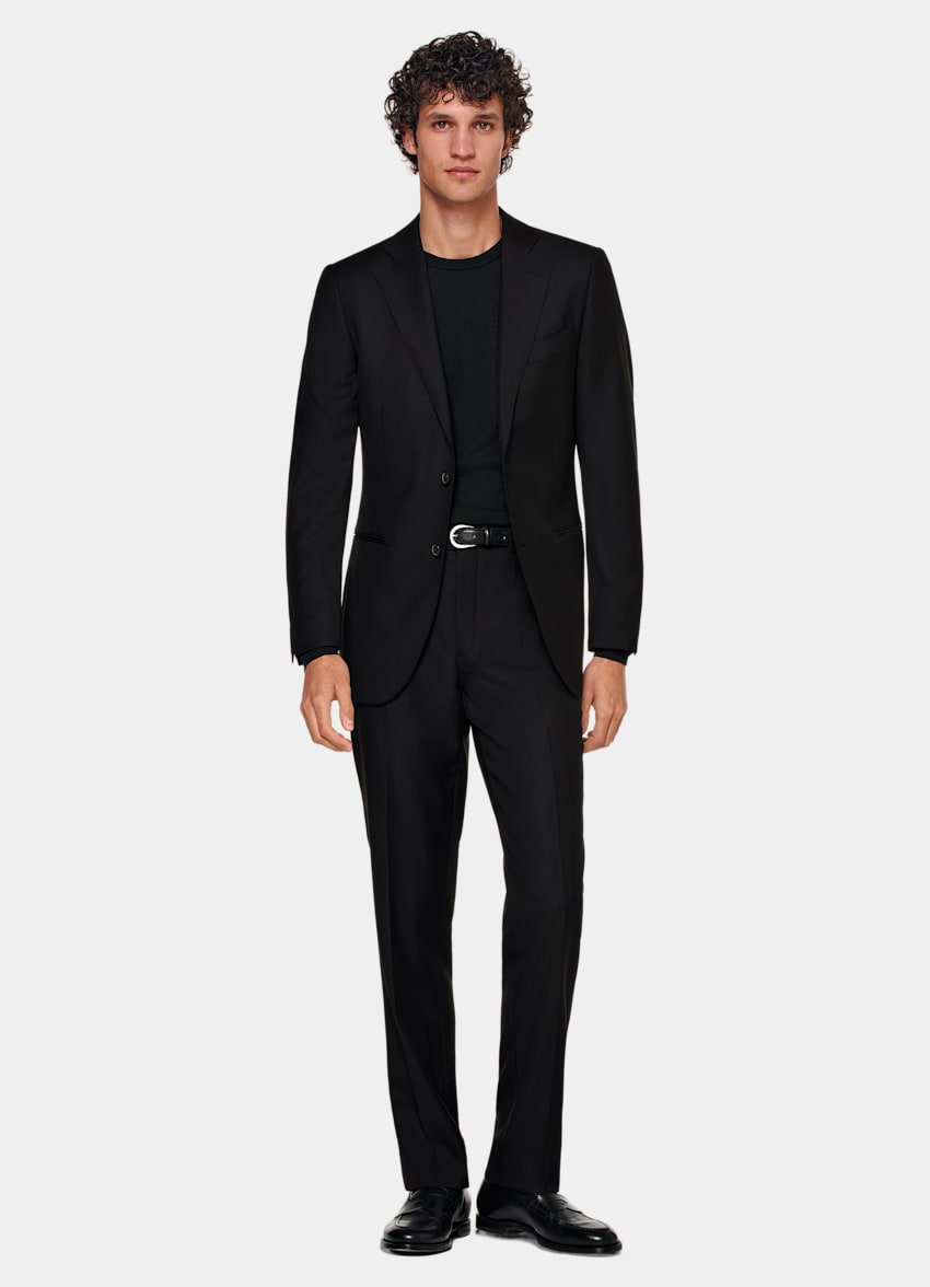 SUITSUPPLY Pure S110's Wool by Vitale Barberis Canonico, Italy Black Lazio Suit