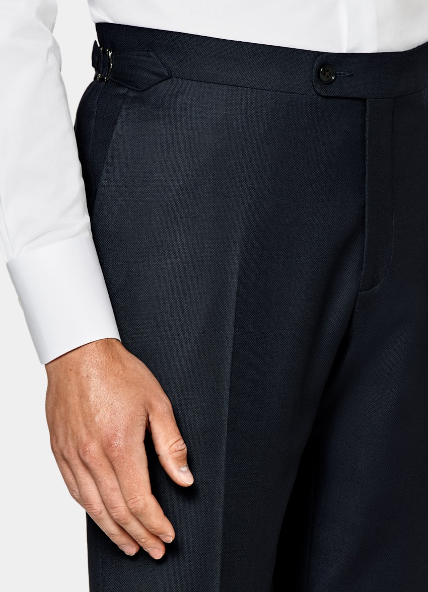 SUITSUPPLY Pure S130's Wool by Reda, Italy Navy Bird's Eye Havana Suit