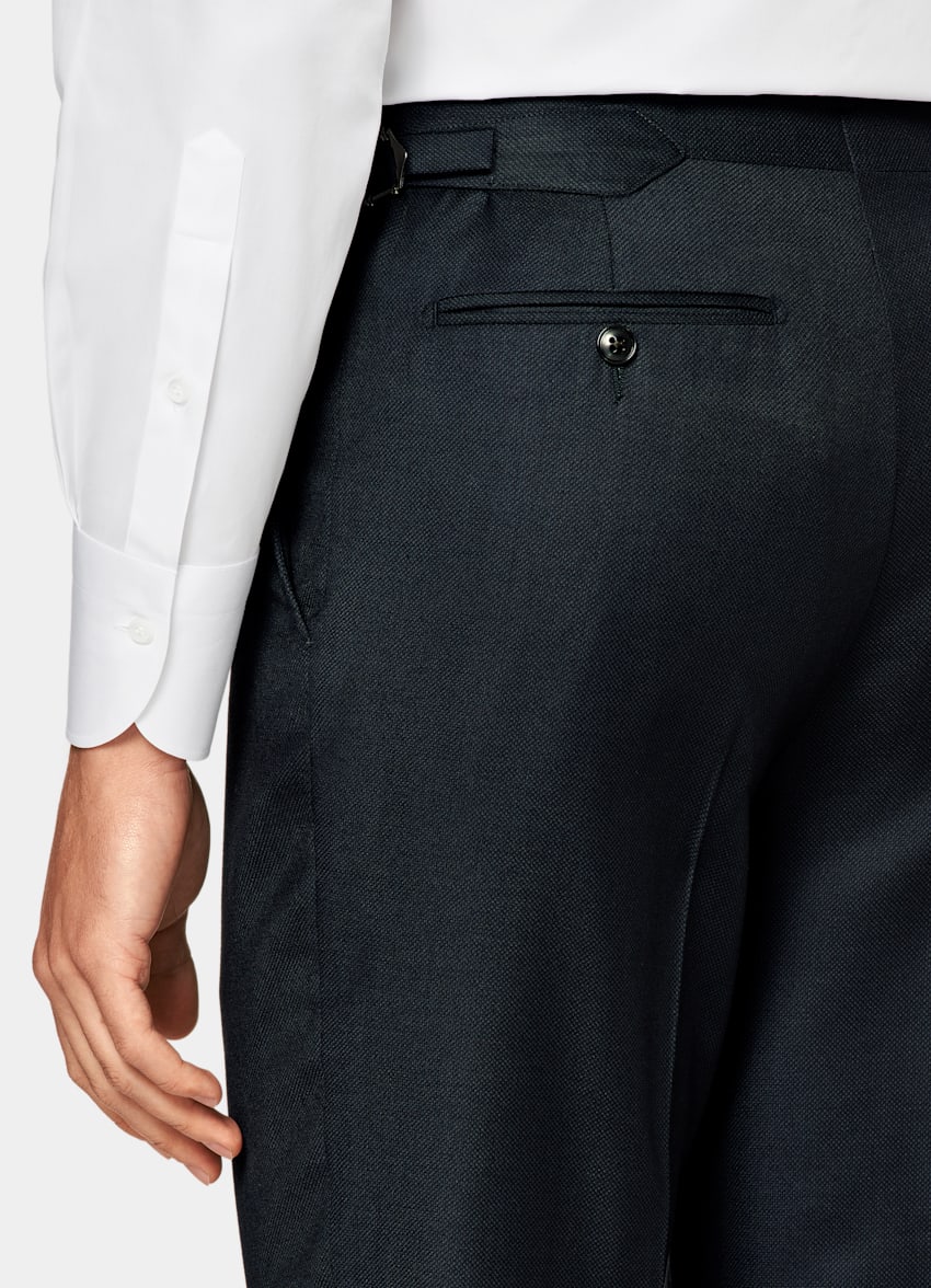 SUITSUPPLY Pure S130's Wool by Reda, Italy Navy Bird's Eye Havana Suit