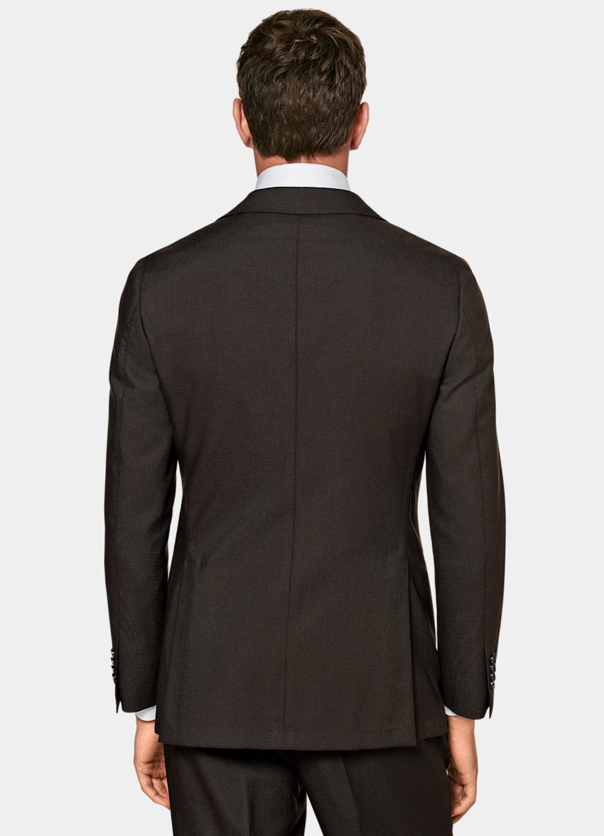 SUITSUPPLY Pure 4-Ply Traveller Wool by Rogna, Italy Dark Brown Havana Suit