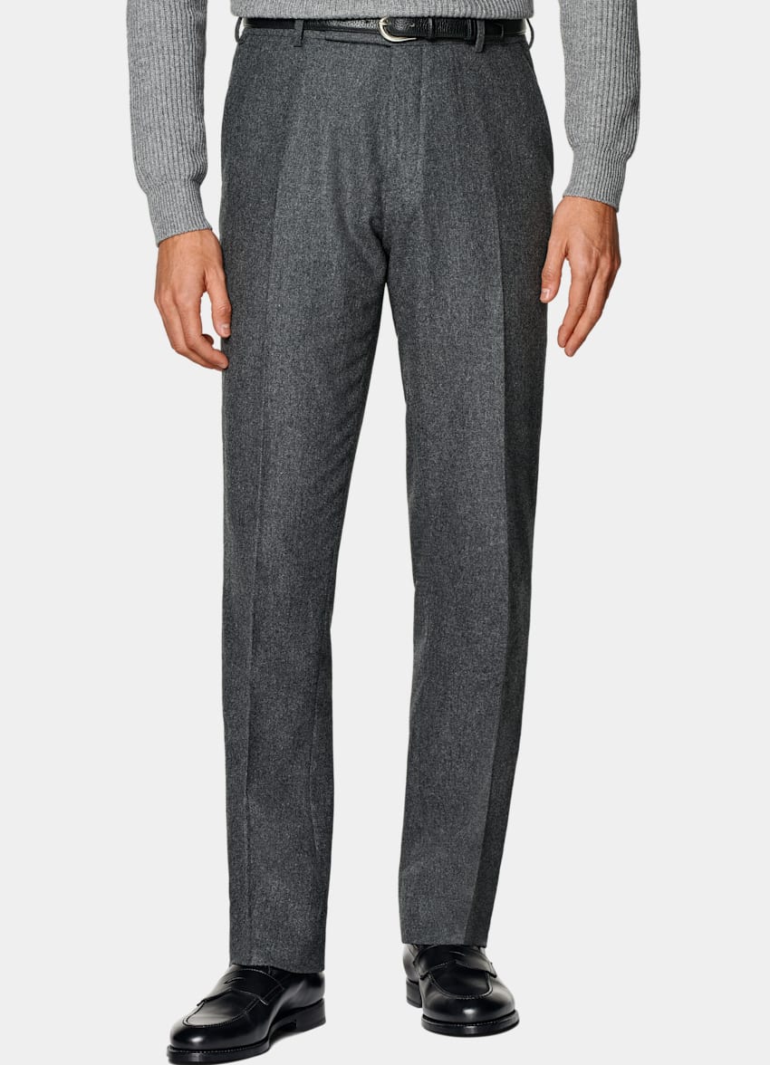 SUITSUPPLY Circular Wool Flannel by Vitale Barberis Canonico, Italy Mid Grey Roma Suit