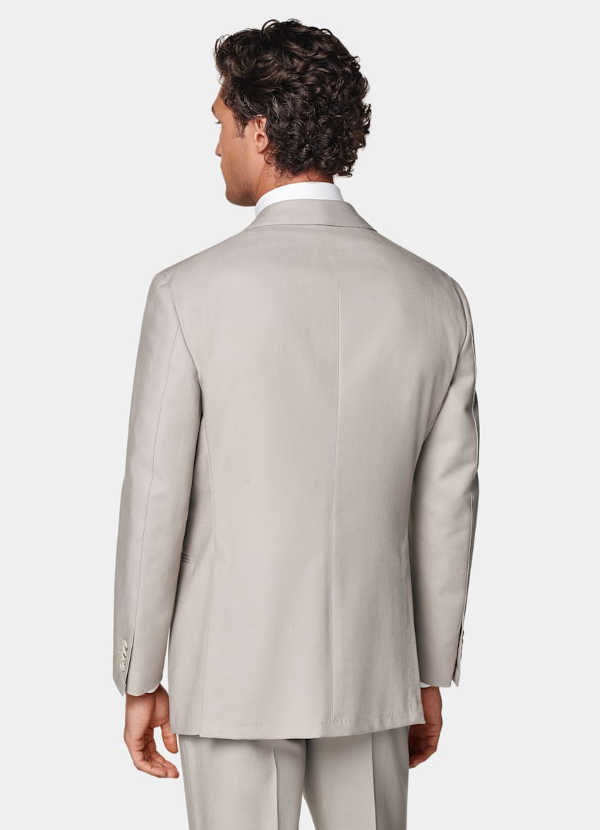 SUITSUPPLY All season Pure laine Traveller 4 fils par Rogna, Italie Costume Roma coupe Relaxed taupe clair