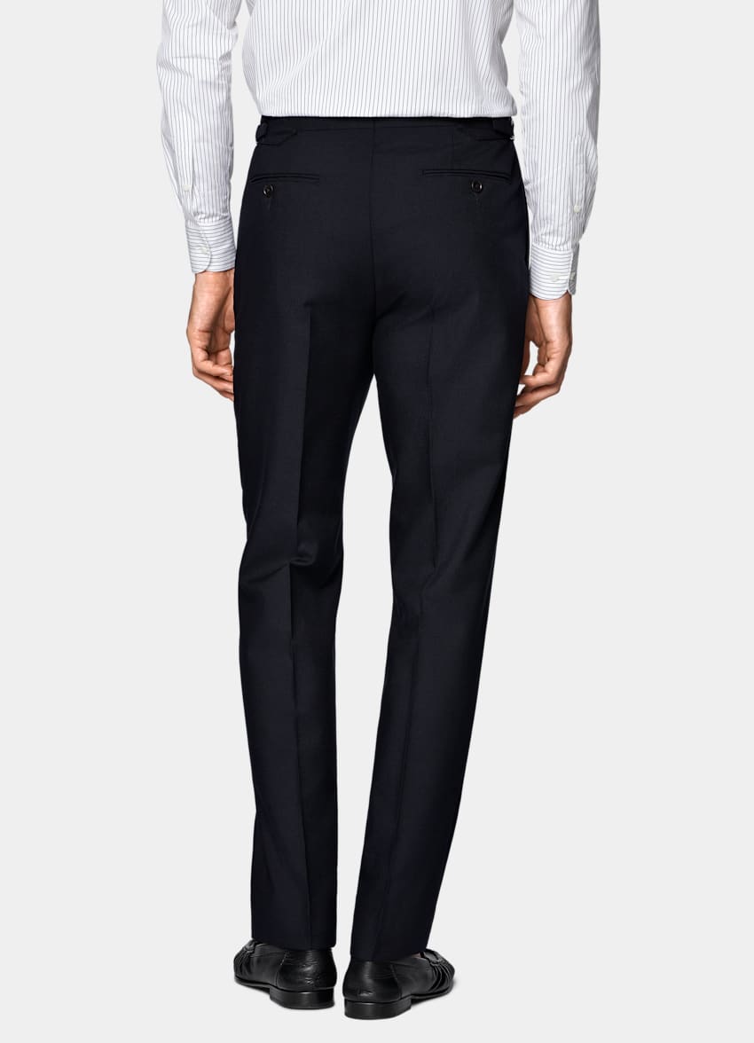 SUITSUPPLY All Season Wrinkle-Free 4-Ply Wool by Rogna, Italy Navy Tailored Fit Havana Suit