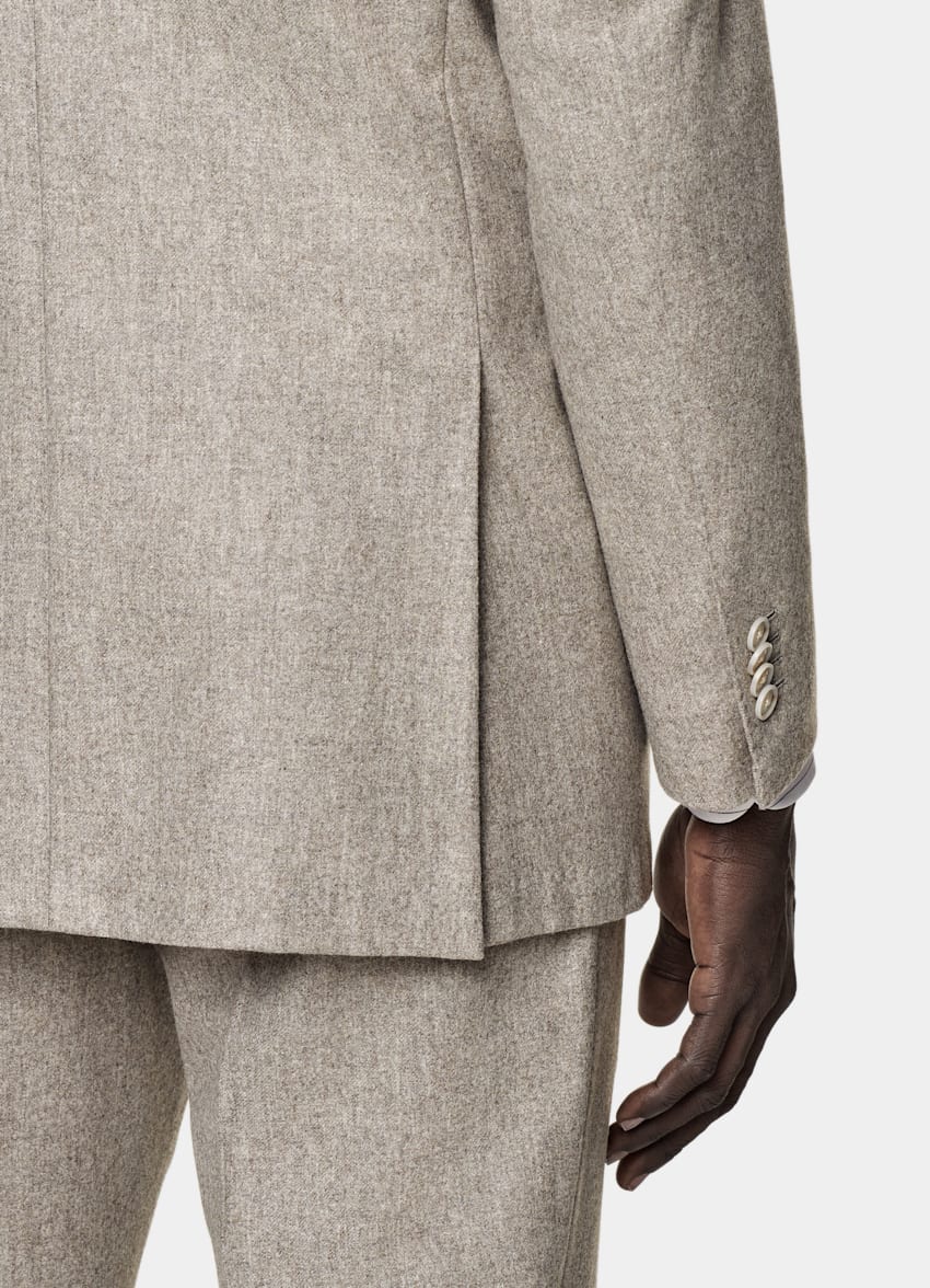 SUITSUPPLY Hiver Flanelle de laine circulaire - Vitale Barberis Canonico, Italie Costume Roma coupe Relaxed taupe