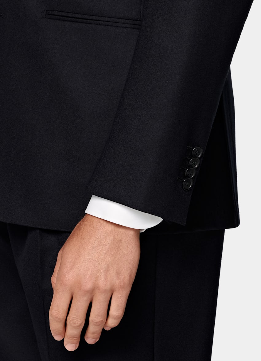 SUITSUPPLY Winter Reine S120er Flanell-Schurwolle von Vitale Barberis Canonico, Italien Havana Anzug navy Tailored Fit