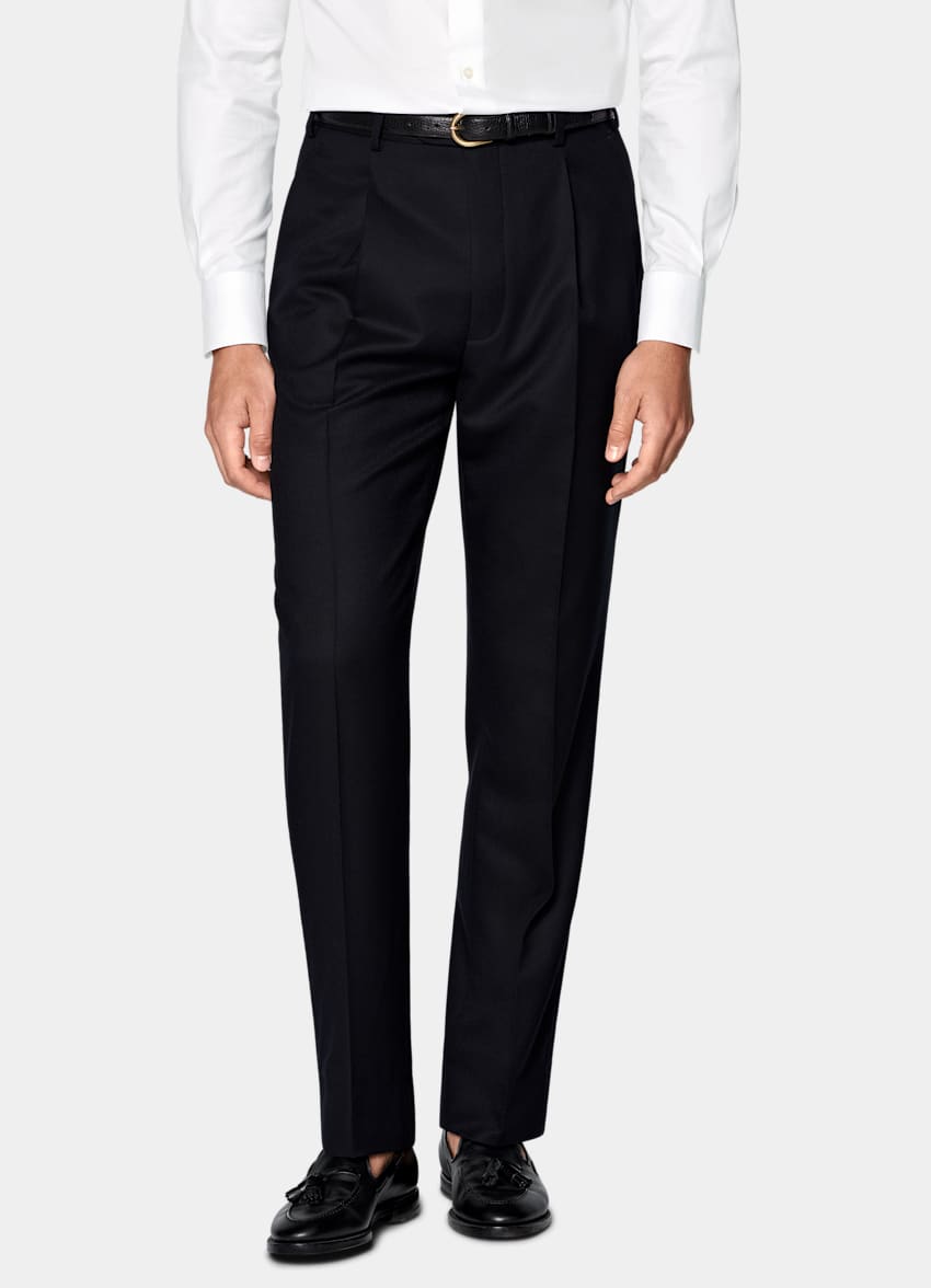 SUITSUPPLY Winter Reine S120er Flanell-Schurwolle von Vitale Barberis Canonico, Italien Havana Anzug navy Tailored Fit