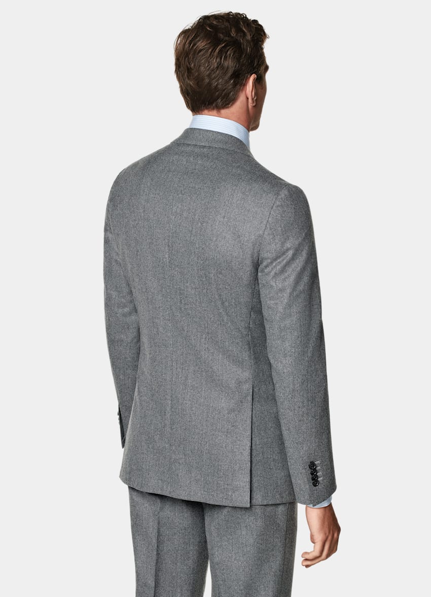 SUITSUPPLY Vinter Ren S120's-ullflanell från Vitale Barberis Canonico, Italien Havana medelgrå kostym med tailored fit