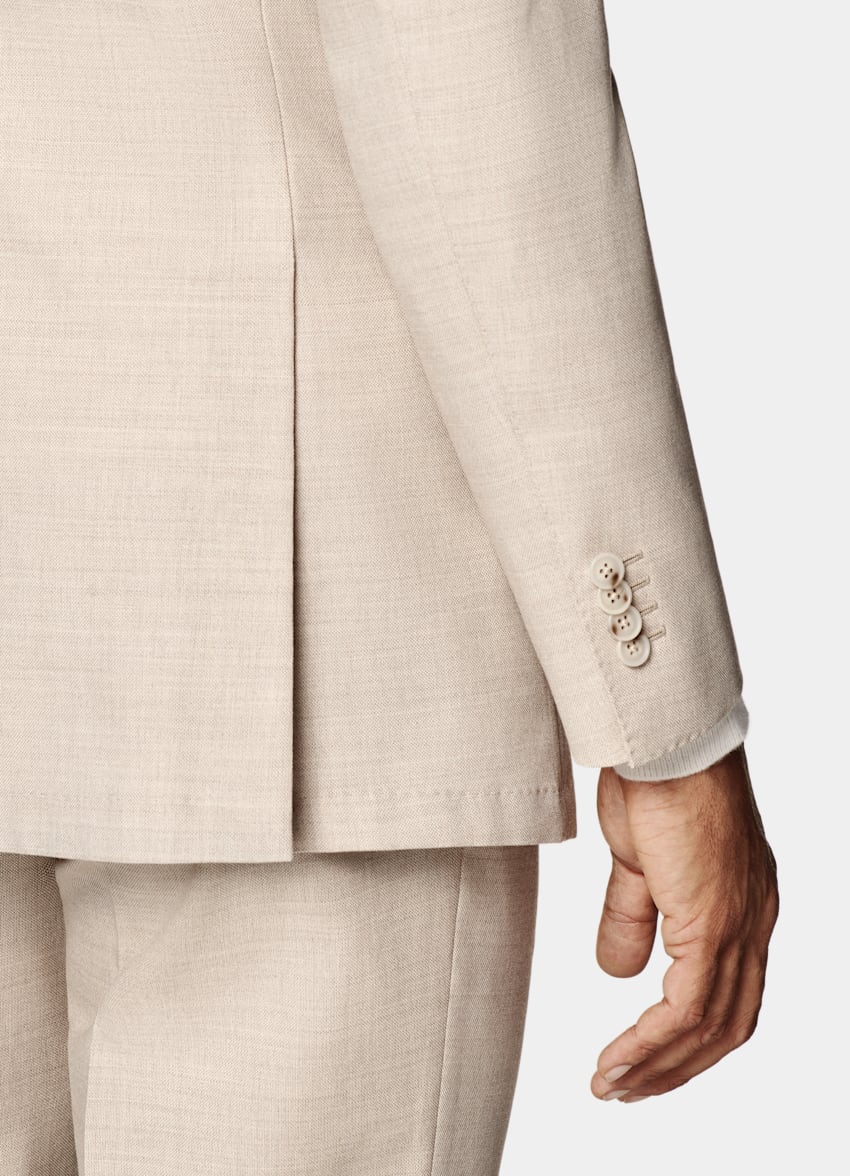SUITSUPPLY All Season Czysta wełna Traveller 4-Ply od Rogna, Włochy Garnitur Havana tailored fit w kolorze piasku