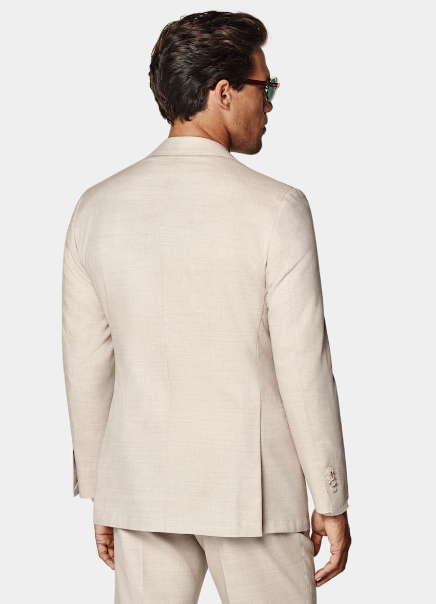 SUITSUPPLY All Season Czysta wełna Traveller 4-Ply od Rogna, Włochy Garnitur Havana tailored fit w kolorze piasku