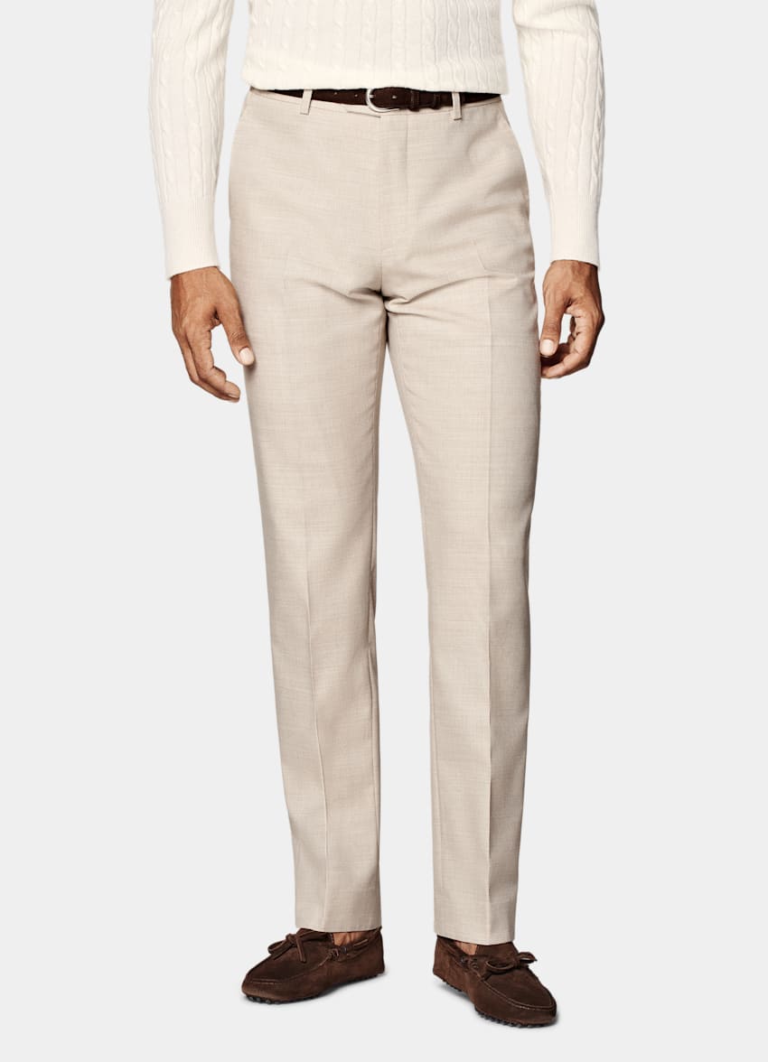 SUITSUPPLY All Season Czysta wełna Traveller 4-Ply od Rogna, Włochy Garnitur Havana tailored fit w kolorze piasku