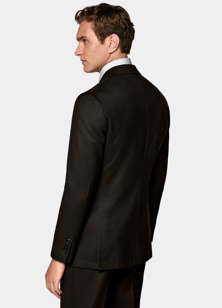 SUITSUPPLY Invierno Franela de pura lana S120s de Vitale Barberis Canonico, Italia Traje Havana marrón oscuro corte Tailored