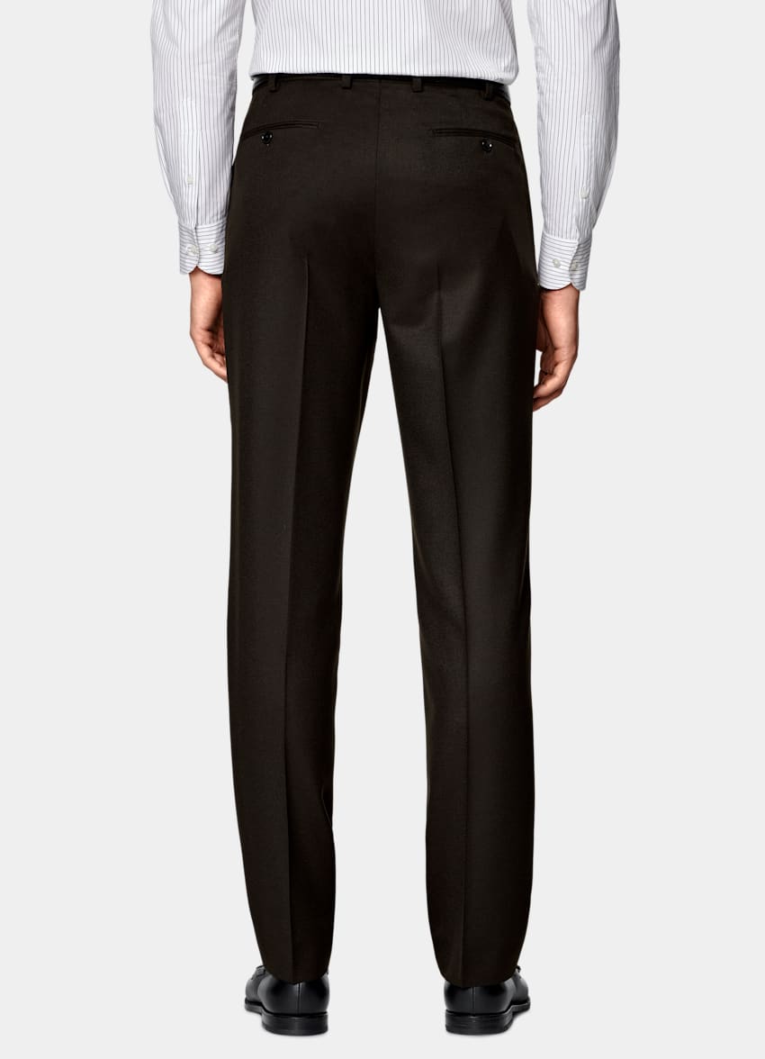 SUITSUPPLY Invierno Franela de pura lana S120s de Vitale Barberis Canonico, Italia Traje Havana marrón oscuro corte Tailored