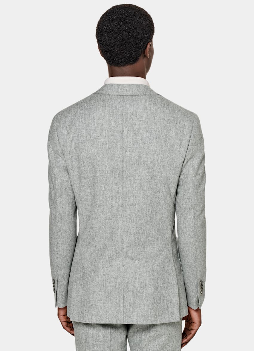 SUITSUPPLY Circular Wool Flannel by Vitale Barberis Canonico, Italy Light Grey Havana Suit