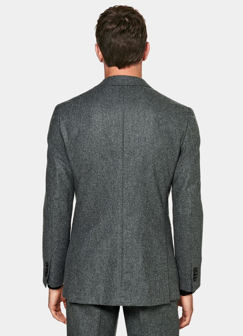 SUITSUPPLY Circular Wool Flannel by Vitale Barberis Canonico, Italy Mid Grey Havana Suit