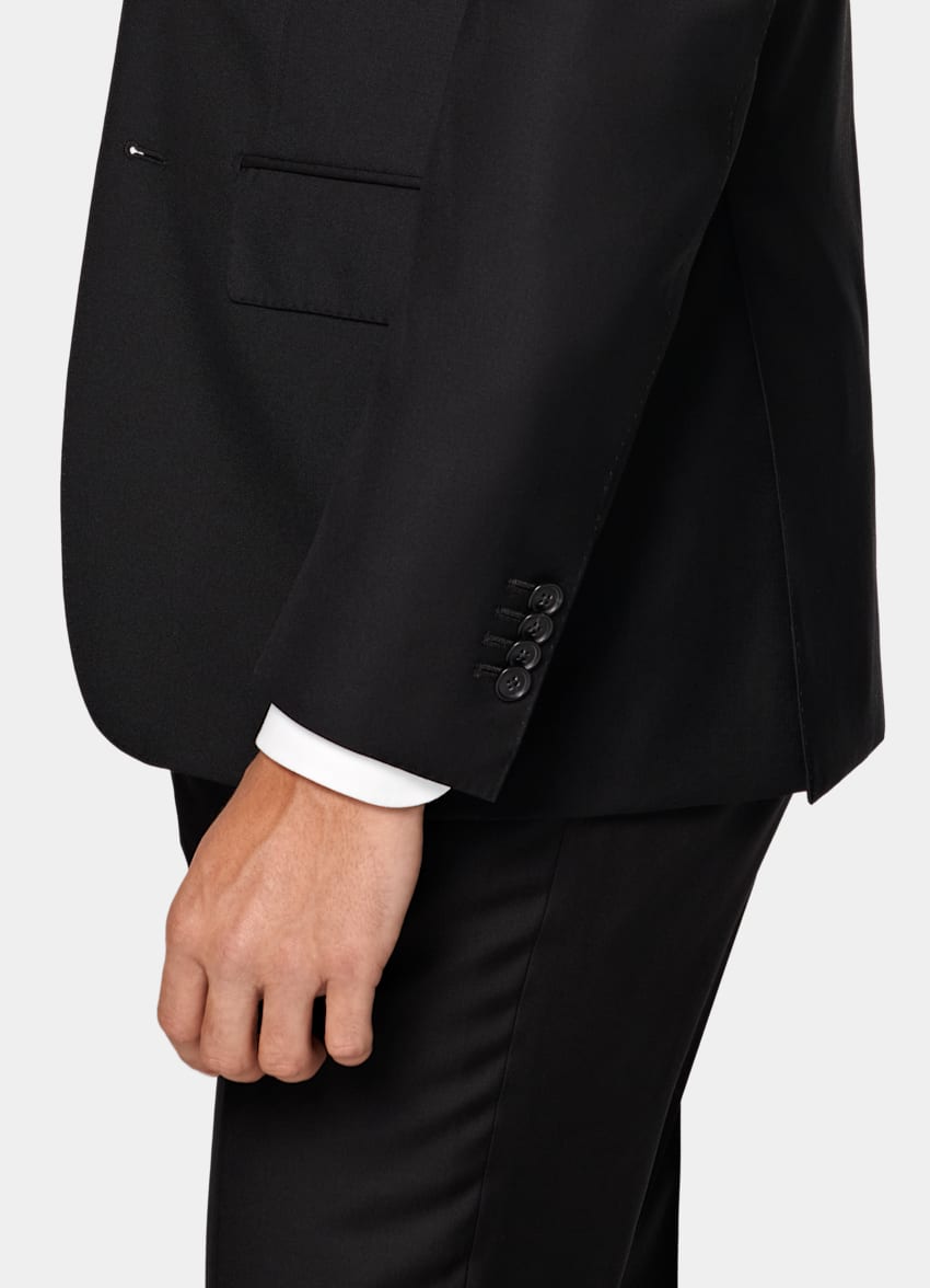 SUITSUPPLY All Season Pure S110's Wool by Vitale Barberis Canonico, Italy Black Tailored Fit Havana Suit