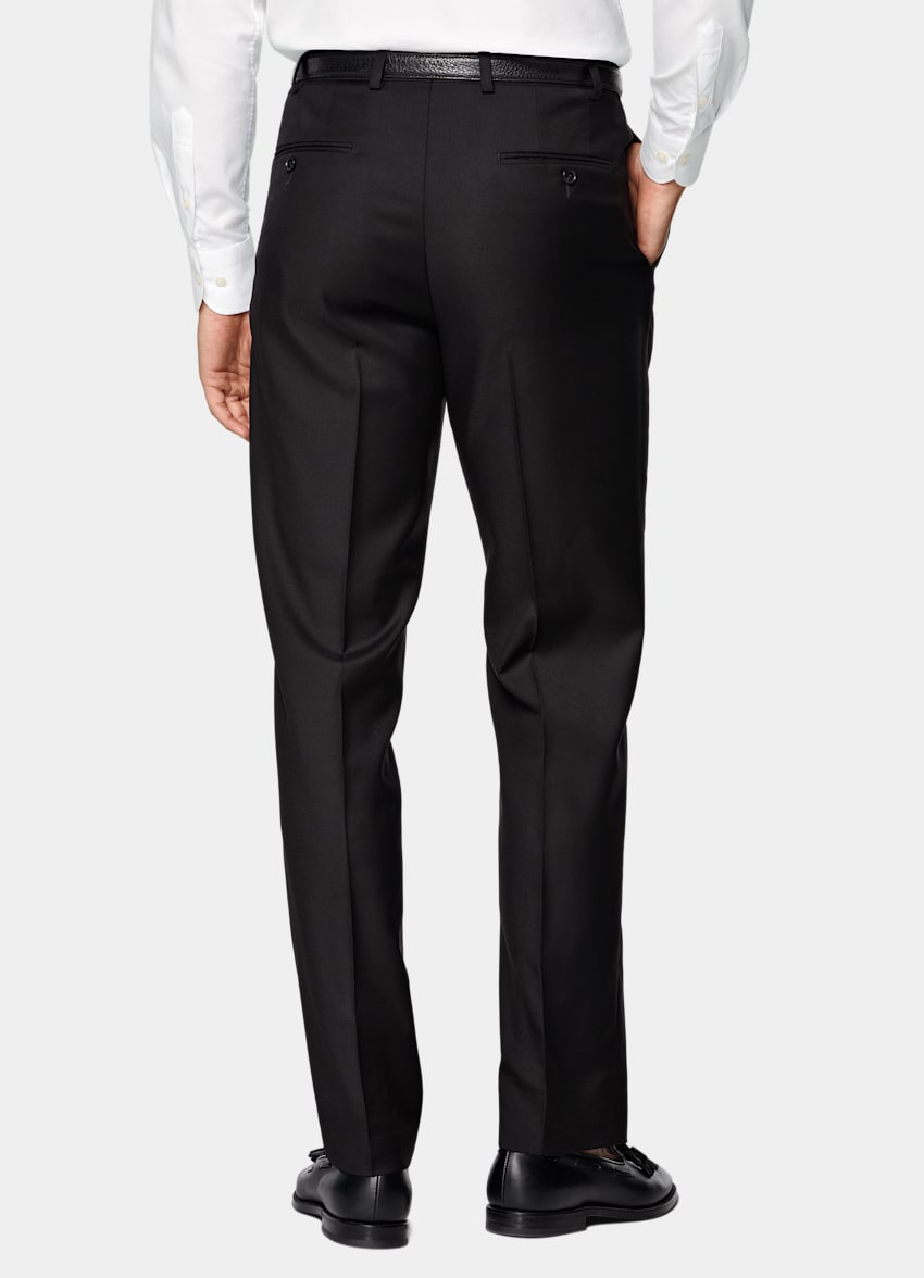 SUITSUPPLY All Season Pure S110's Wool by Vitale Barberis Canonico, Italy Black Tailored Fit Havana Suit