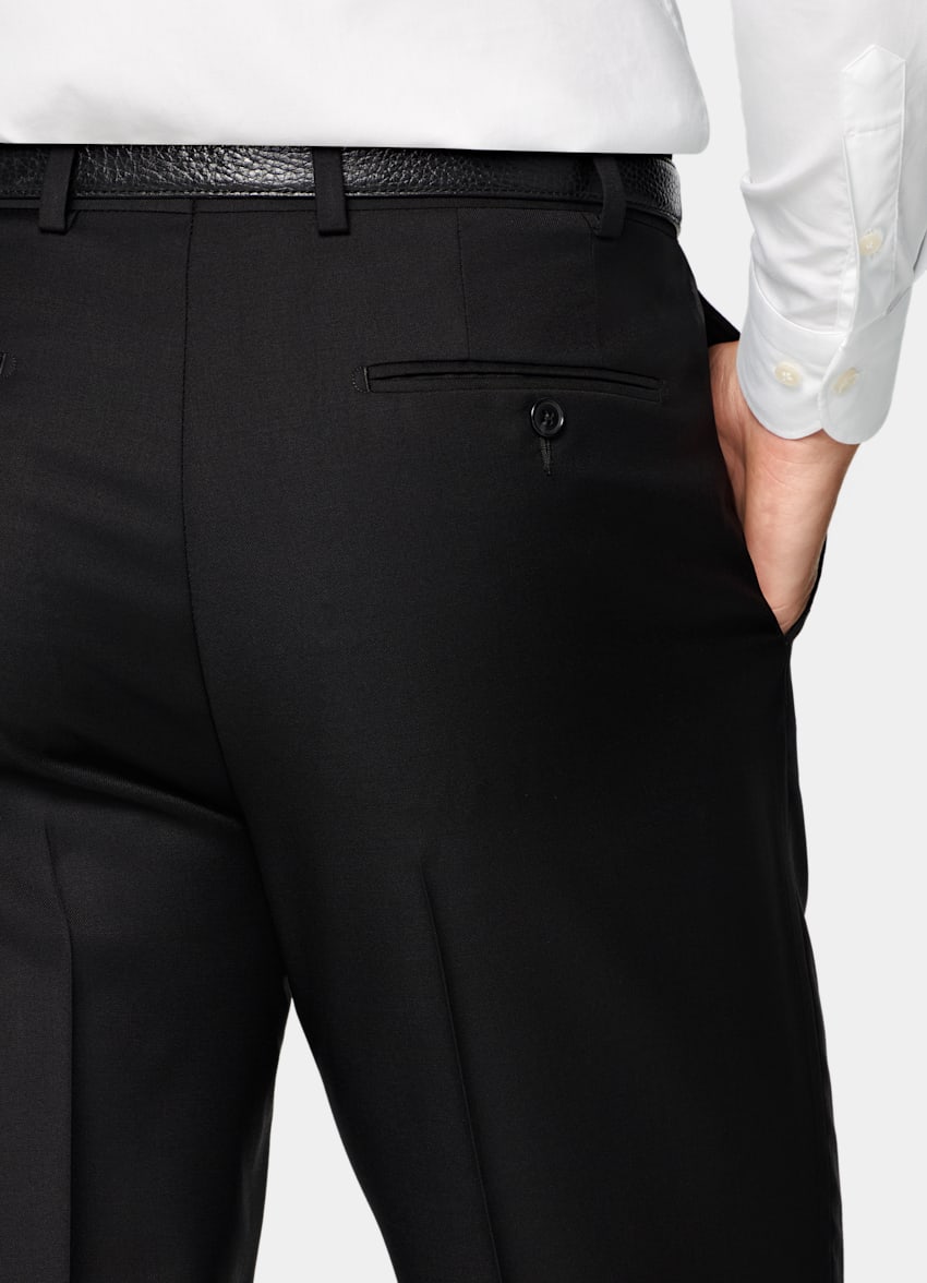 SUITSUPPLY All Season Pure S110's Wool by Vitale Barberis Canonico, Italy Black Tailored Fit Havana Suit