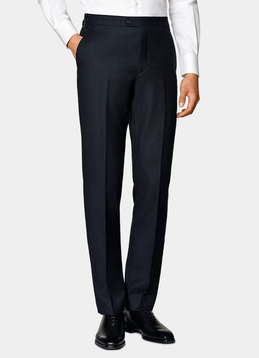 SUITSUPPLY All Season Pura lana S130s de Reda, Italia Traje Havana azul marino corte Tailored