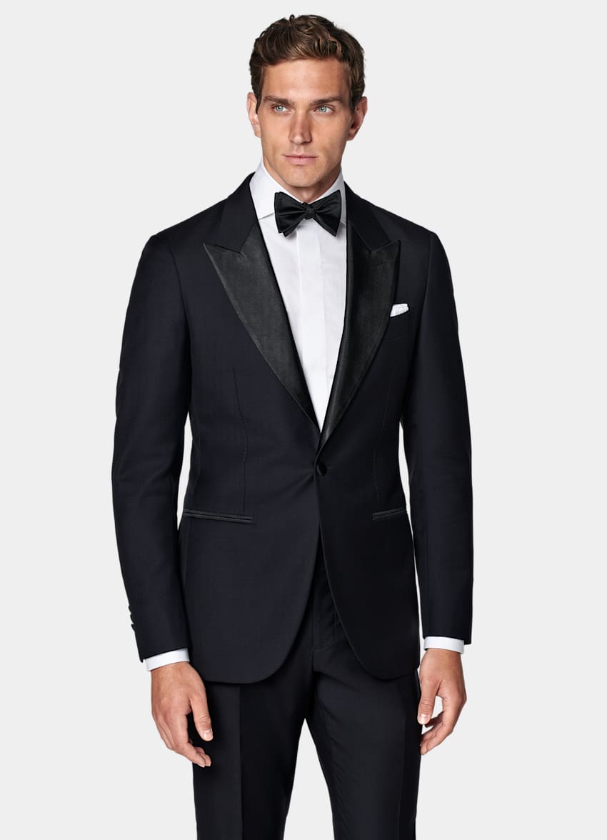 SUITSUPPLY All Season Pure S110's Wool by Vitale Barberis Canonico, Italy  Navy Tailored Fit Lazio Tuxedo