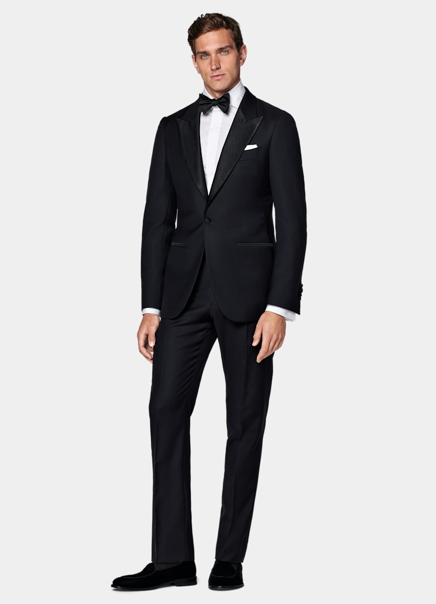 SUITSUPPLY All Season Pure S110's Wool by Vitale Barberis Canonico, Italy  Navy Tailored Fit Lazio Tuxedo