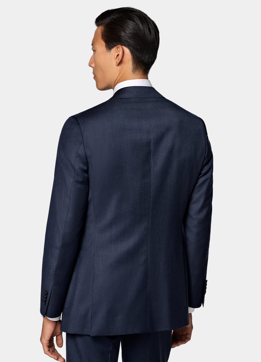 SUITSUPPLY All Season Pure S110's Wool by Vitale Barberis Canonico, Italy Mid Blue Three-Piece Tailored Fit Havana Suit