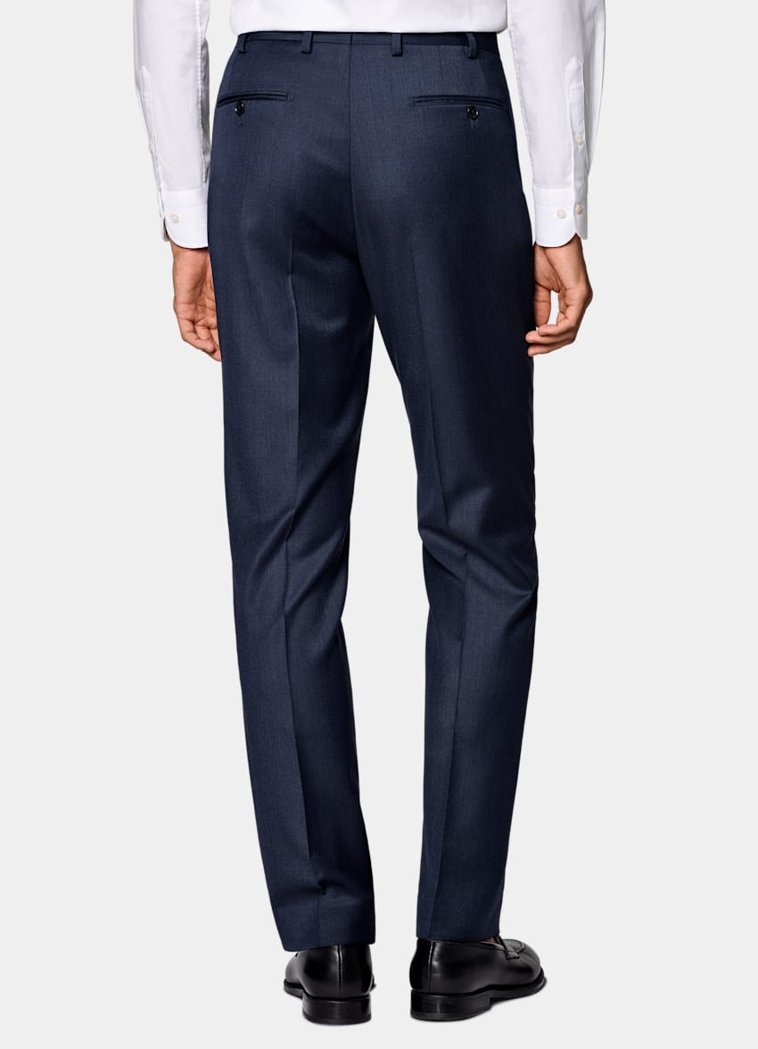 SUITSUPPLY All Season Pure S110's Wool by Vitale Barberis Canonico, Italy Mid Blue Three-Piece Tailored Fit Havana Suit