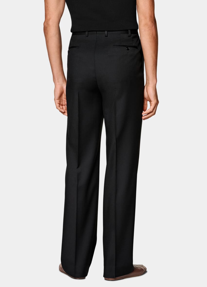 SUITSUPPLY All Season Wool Mohair by Vitale Barberis Canonico, Italy Black Three-Piece Relaxed Fit Roma Suit