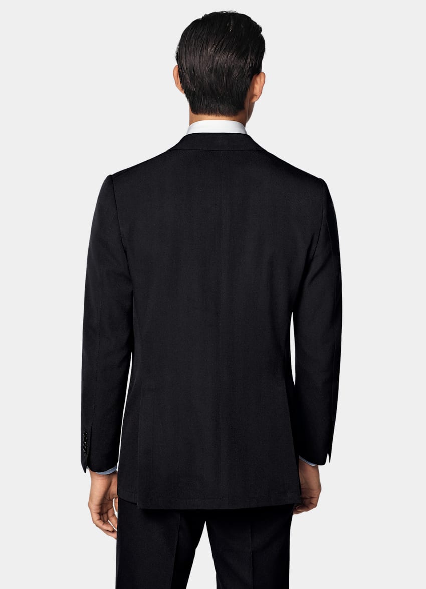 SUITSUPPLY All Season Wrinkle-Free 4-Ply Wool by Rogna, Italy Navy Tailored Fit Milano Suit