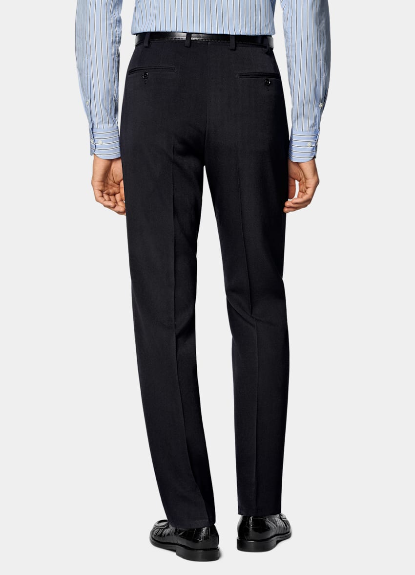 SUITSUPPLY All Season Wrinkle-Free 4-Ply Wool by Rogna, Italy Navy Tailored Fit Milano Suit