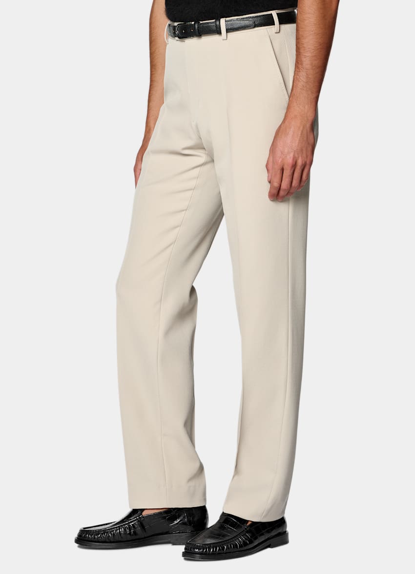 SUITSUPPLY All Season Wrinkle-Free 4-Ply Wool by Rogna, Italy Light Brown Tailored Fit Milano Suit