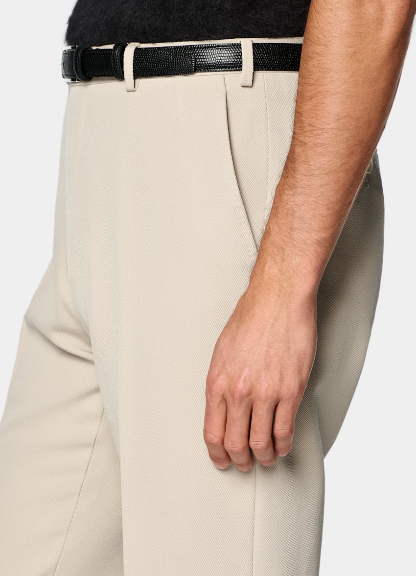 SUITSUPPLY All Season Wrinkle-Free 4-Ply Wool by Rogna, Italy Light Brown Tailored Fit Milano Suit