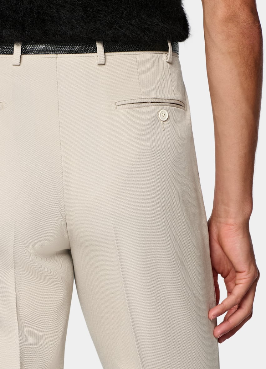 SUITSUPPLY All Season Wrinkle-Free 4-Ply Wool by Rogna, Italy Light Brown Tailored Fit Milano Suit