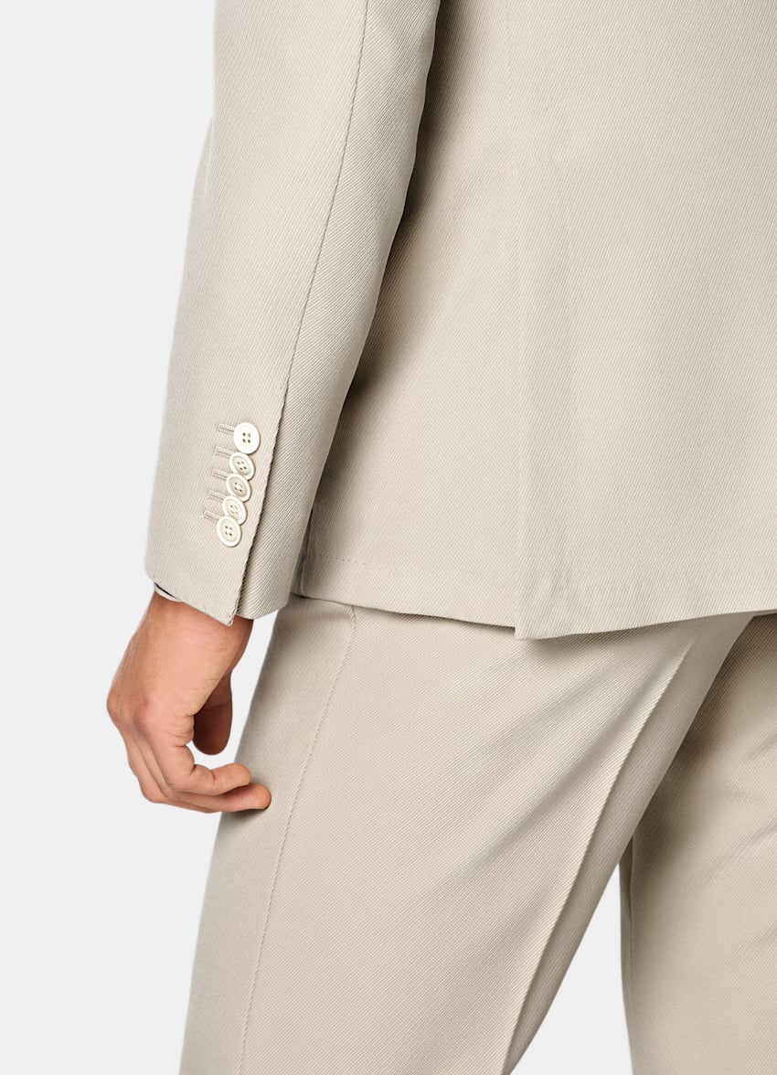 SUITSUPPLY All Season Wrinkle-Free 4-Ply Wool by Rogna, Italy Light Brown Tailored Fit Milano Suit