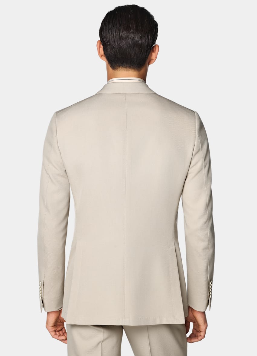 SUITSUPPLY All Season Wrinkle-Free 4-Ply Wool by Rogna, Italy Light Brown Tailored Fit Milano Suit