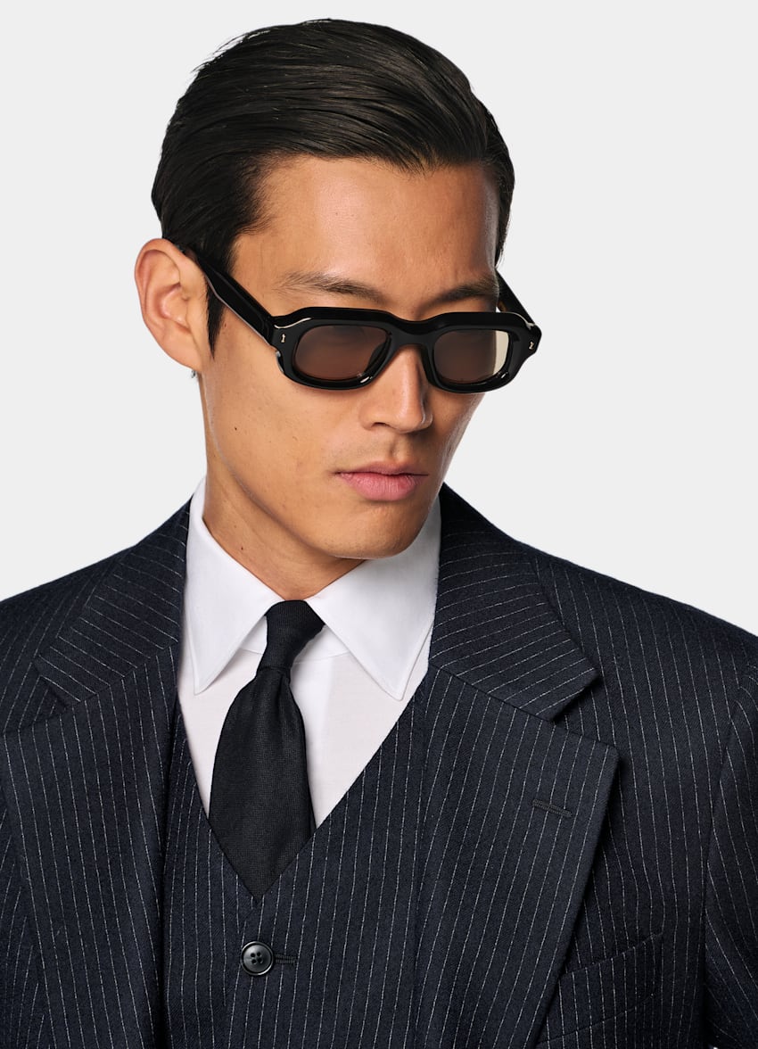 SUITSUPPLY Winter Pure Wool von Savile Clifford, Vereinigtes K&ouml;nigreich Navy Relaxed Fit Roma Suit