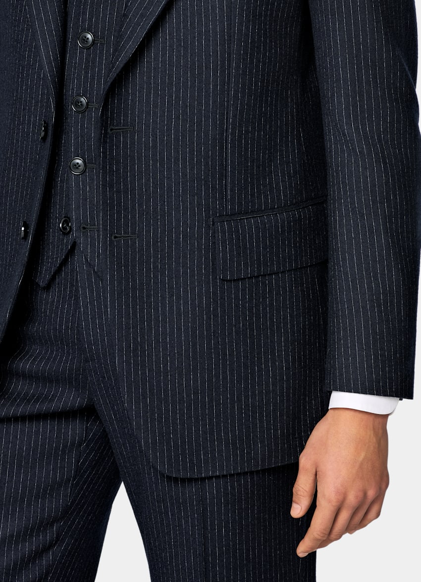 SUITSUPPLY Winter Pure Wool von Savile Clifford, Vereinigtes K&ouml;nigreich Navy Relaxed Fit Roma Suit