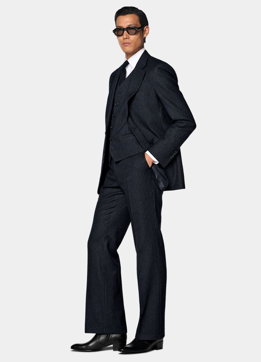 SUITSUPPLY Winter Pure Wool von Savile Clifford, Vereinigtes K&ouml;nigreich Navy Relaxed Fit Roma Suit
