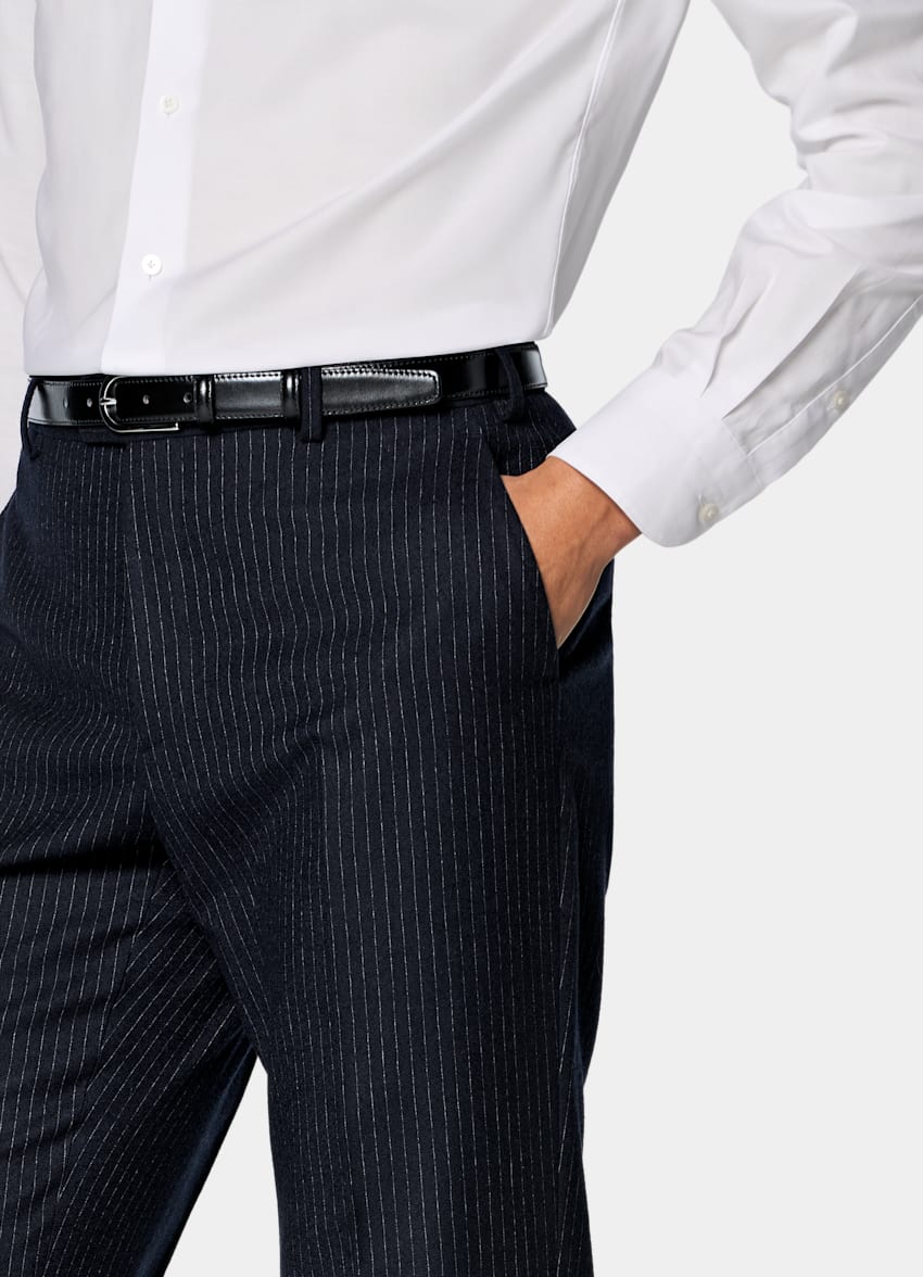 SUITSUPPLY Winter Pure Wool von Savile Clifford, Vereinigtes K&ouml;nigreich Navy Relaxed Fit Roma Suit