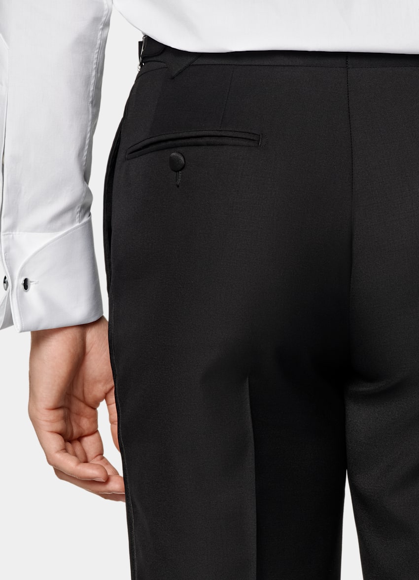 SUITSUPPLY All season Pure laine S110's par Vitale Barberis Canonico, Italie Smoking Havana coupe Tailored noir